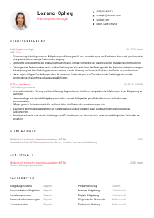 Lebenslauf-Vorlage für Radiologietechnolog*in #1