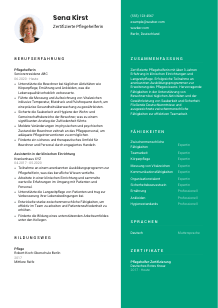 Lebenslauf-Vorlage für Zertifizierte*r Pflegehelfer*in #2