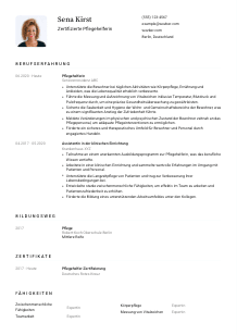 Lebenslauf-Vorlage für Zertifizierte*r Pflegehelfer*in #1