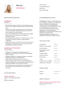 Lebenslauf-Vorlage für Notfallpfleger*in #2