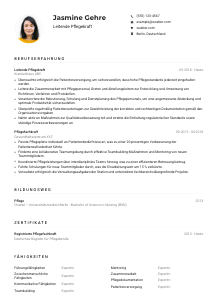 Lebenslauf-Muster für Leitende*r Pflegekraft
