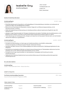 Lebenslauf-Vorlage für Anästhesiepfleger*in #2