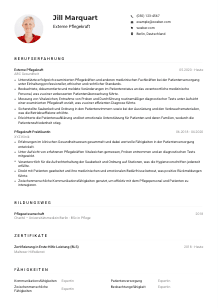 Lebenslauf-Muster für Externe*r Pflegekraft