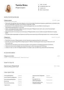 Lebenslauf-Muster für Pflegemanager*in