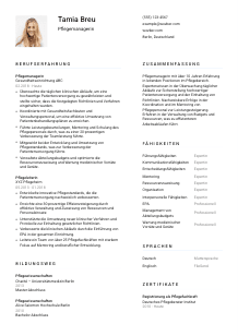 Lebenslauf-Vorlage für Pflegemanager*in #1