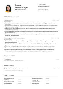 Lebenslauf-Muster für Pflegerekrutierer*in