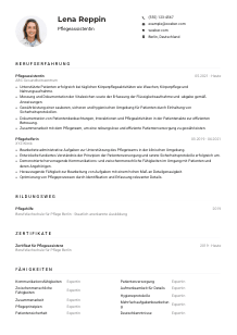 Lebenslauf-Muster für Pflegeassistent*in