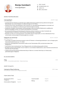 Lebenslauf-Muster für Onkologiepfleger*in