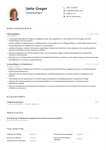Lebenslauf-Muster für Pädiatriepfleger*in