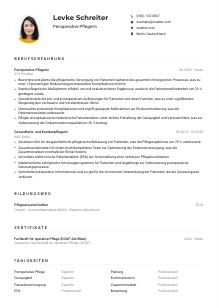Lebenslauf-Muster für Perioperative*r Pfleger*in
