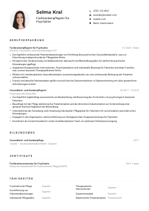 Lebenslauf-Muster für Fachkrankenpfleger*in für Psychiatrie