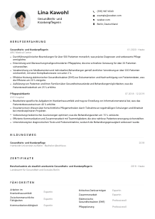 Lebenslauf-Muster für Gesundheits- und Krankenpfleger*in