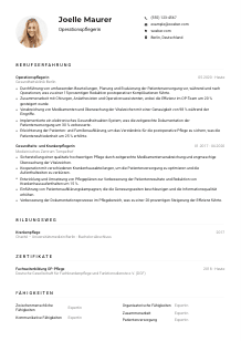 Lebenslauf-Muster für Operationspfleger*in