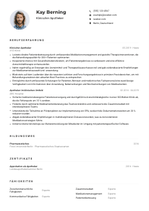 Lebenslauf-Muster für Klinische*r Apotheker*in