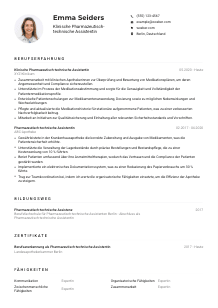 Lebenslauf-Muster für Klinische*r Pharmazeutisch-technische*r Assistent*in