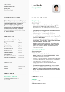 Lebenslauf-Vorlage für Filialapotheker*in #2