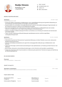 Lebenslauf-Muster für Apotheker*in in der Langzeitpflege
