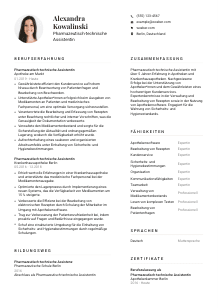 Lebenslauf-Vorlage für Pharmazeutisch-technische*r Assistent*in #1