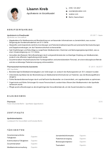 Lebenslauf-Muster für Apotheker*in im Einzelhandel
