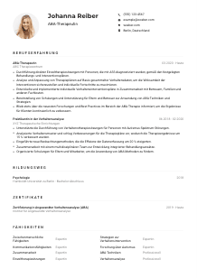 Lebenslauf-Muster für ABA-Therapeut*in