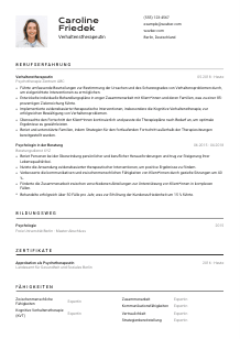 Lebenslauf-Vorlage für Verhaltenstherapeut*in #2