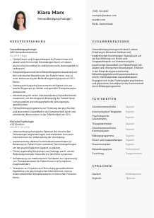 Lebenslauf-Vorlage für Gesundheitspsycholog*in #2