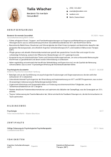 Lebenslauf-Muster für Berater*in für mentale Gesundheit