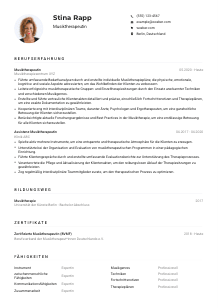 Lebenslauf-Muster für Musiktherapeut*in