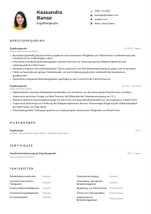 Lebenslauf-Muster für Ergotherapeut*in
