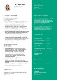Lebenslauf-Vorlage für Psychotherapeut*in #2