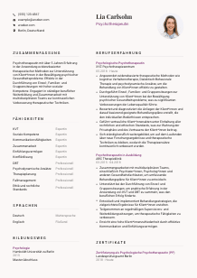 Lebenslauf-Vorlage für Psychotherapeut*in #3