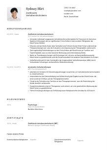 Lebenslauf-Vorlage für Zertifizierte*r Verhaltenstechniker*in #1