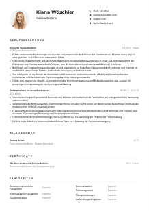 Lebenslauf-Muster für Sozialarbeiter*in