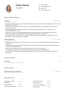 Lebenslauf-Muster für Therapeut*in
