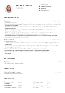 Lebenslauf-Vorlage für Therapeut*in #3