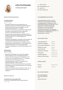 Lebenslauf-Vorlage für Leistungsmanager*in #2