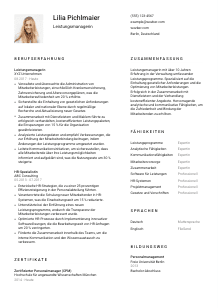 Lebenslauf-Vorlage für Leistungsmanager*in #1