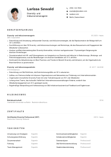 Lebenslauf-Muster für Diversity- und Inklusionsmanager*in