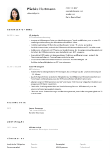 Lebenslauf-Vorlage für HR-Analyst*in #1