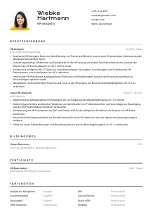 Lebenslauf-Vorlage für HR-Analyst*in #2