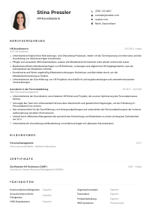 Lebenslauf-Muster für HR-Koordinator*in