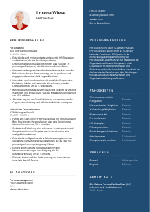 Lebenslauf-Vorlage für HR-Direktor*in #2