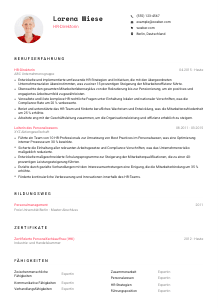 Lebenslauf-Vorlage für HR-Direktor*in #1