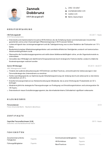 Lebenslauf-Muster für HR-Führungskraft