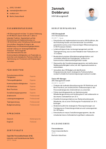 Lebenslauf-Vorlage für HR-Führungskraft #3