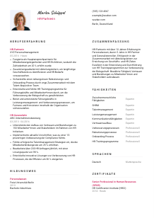 Lebenslauf-Vorlage für HR-Partner*in #2