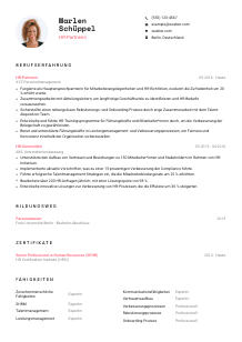 Lebenslauf-Vorlage für HR-Partner*in #1