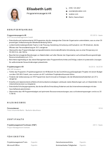 Lebenslauf-Muster für Programmmanager*in HR