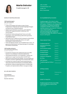 Lebenslauf-Vorlage für Projektmanager*in HR #2