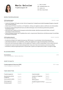 Lebenslauf-Vorlage für Projektmanager*in HR #3